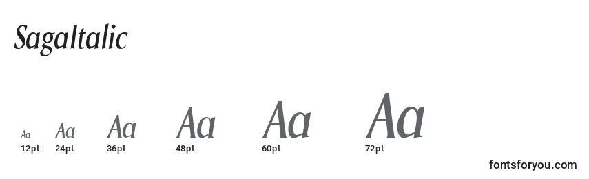 Размеры шрифта SagaItalic