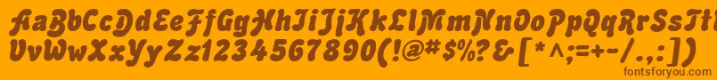 AdvertItalic-Schriftart – Braune Schriften auf orangefarbenem Hintergrund