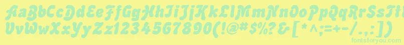 AdvertItalic Font – Green Fonts on Yellow Background