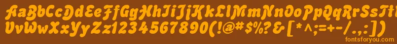 AdvertItalic Font – Orange Fonts on Brown Background