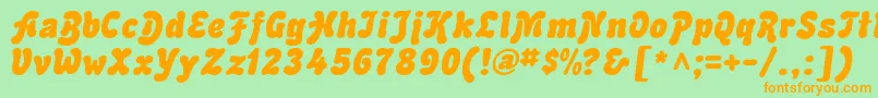 AdvertItalic Font – Orange Fonts on Green Background