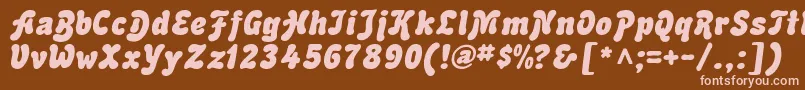 AdvertItalic Font – Pink Fonts on Brown Background
