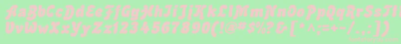 AdvertItalic Font – Pink Fonts on Green Background