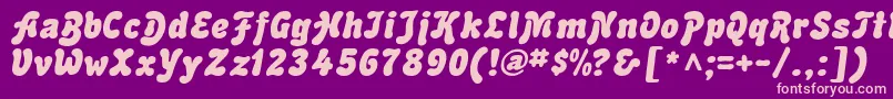 Czcionka AdvertItalic – różowe czcionki na fioletowym tle
