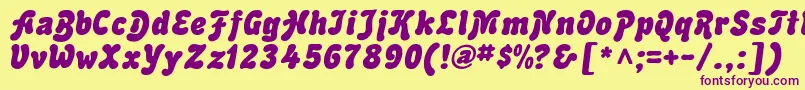 AdvertItalic Font – Purple Fonts on Yellow Background