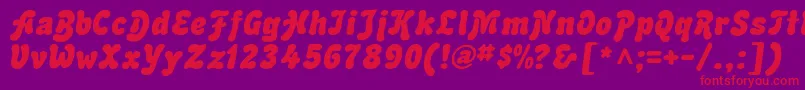 AdvertItalic Font – Red Fonts on Purple Background