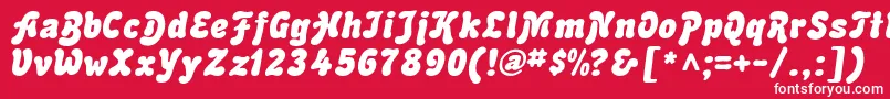 フォントAdvertItalic – 赤い背景に白い文字