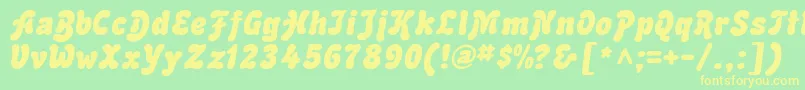 AdvertItalic Font – Yellow Fonts on Green Background