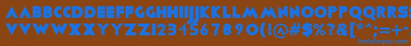 Viafont Font – Blue Fonts on Brown Background