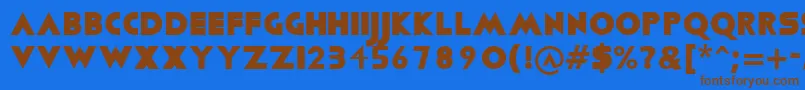 Viafont Font – Brown Fonts on Blue Background