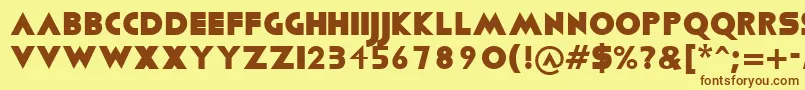 Viafont Font – Brown Fonts on Yellow Background