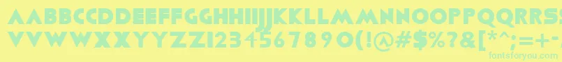 Viafont Font – Green Fonts on Yellow Background