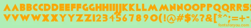 Viafont Font – Orange Fonts on Green Background