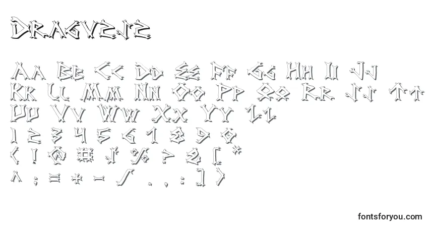 A fonte Dragv2s2 – alfabeto, números, caracteres especiais