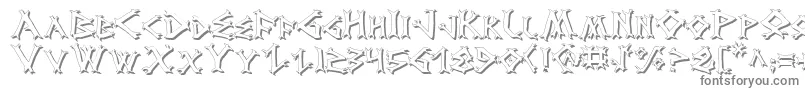 フォントDragv2s2 – 白い背景に灰色の文字