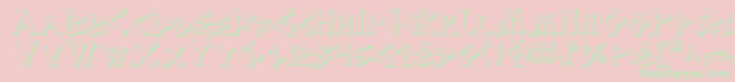Dragv2s2-Schriftart – Grüne Schriften auf rosa Hintergrund
