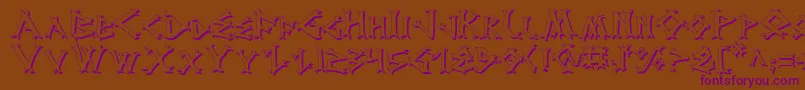 Dragv2s2-Schriftart – Violette Schriften auf braunem Hintergrund