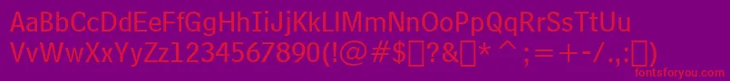 BellCentennialSubCaptionBt Font – Red Fonts on Purple Background