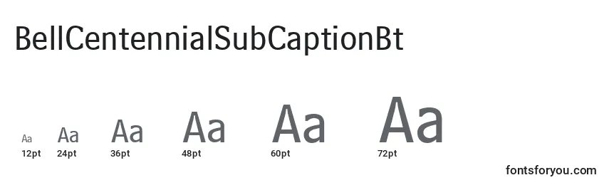 BellCentennialSubCaptionBt Font Sizes