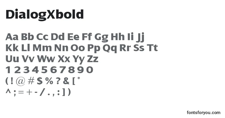 Czcionka DialogXbold – alfabet, cyfry, specjalne znaki