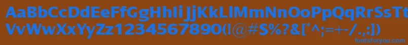 フォントDialogXbold – 茶色の背景に青い文字