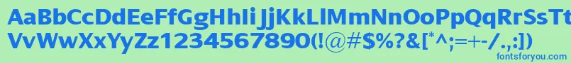 DialogXbold Font – Blue Fonts on Green Background