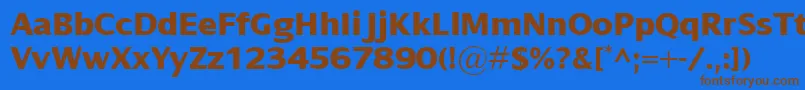 DialogXbold Font – Brown Fonts on Blue Background