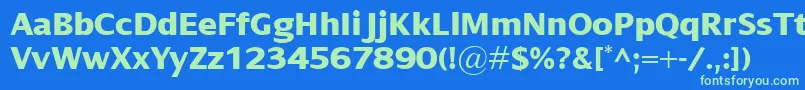 DialogXbold Font – Green Fonts on Blue Background