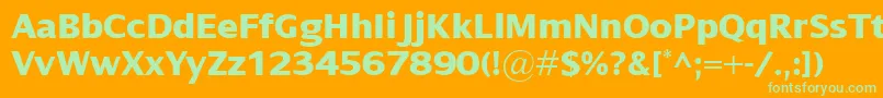 DialogXbold Font – Green Fonts on Orange Background