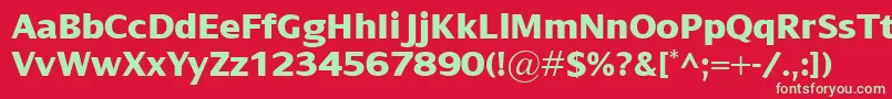 DialogXbold Font – Green Fonts on Red Background