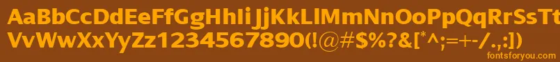DialogXbold Font – Orange Fonts on Brown Background