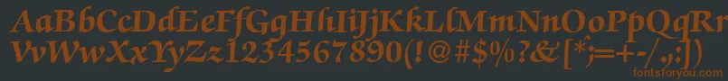 Шрифт ZabriskiescriptHeavyRegular – коричневые шрифты на чёрном фоне