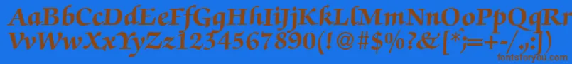 ZabriskiescriptHeavyRegular Font – Brown Fonts on Blue Background