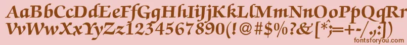 Шрифт ZabriskiescriptHeavyRegular – коричневые шрифты на розовом фоне