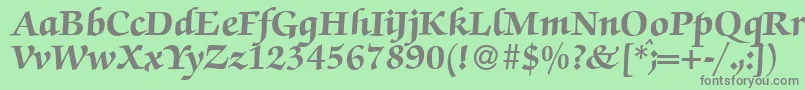 フォントZabriskiescriptHeavyRegular – 緑の背景に灰色の文字