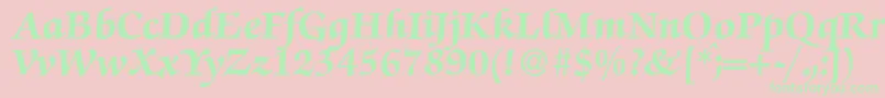 ZabriskiescriptHeavyRegular Font – Green Fonts on Pink Background