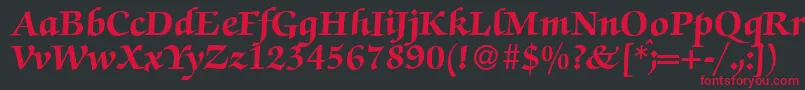 ZabriskiescriptHeavyRegular Font – Red Fonts on Black Background