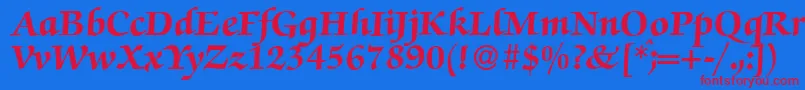 ZabriskiescriptHeavyRegular Font – Red Fonts on Blue Background
