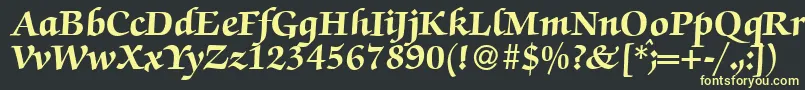 ZabriskiescriptHeavyRegular Font – Yellow Fonts on Black Background