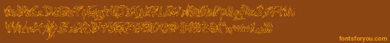 Assassinnationout Font – Orange Fonts on Brown Background