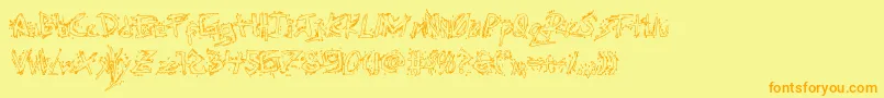 Assassinnationout Font – Orange Fonts on Yellow Background