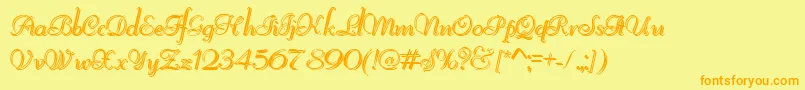 ReliantShadowFree Font – Orange Fonts on Yellow Background