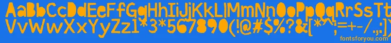 CutItOutDemo Font – Orange Fonts on Blue Background