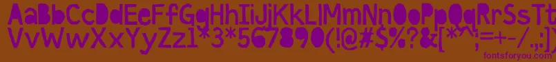 CutItOutDemo Font – Purple Fonts on Brown Background