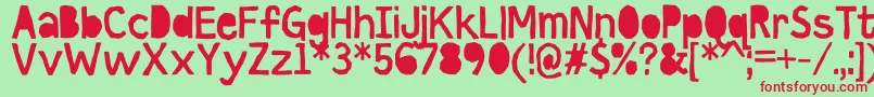 CutItOutDemo Font – Red Fonts on Green Background