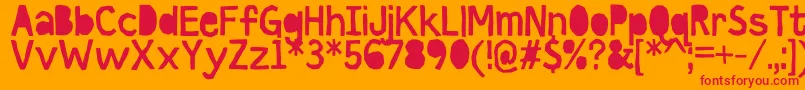 CutItOutDemo Font – Red Fonts on Orange Background