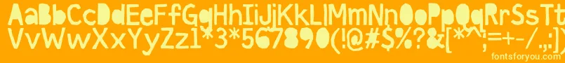 CutItOutDemo Font – Yellow Fonts on Orange Background