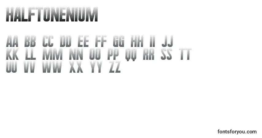 Fuente HalftoneNium - alfabeto, números, caracteres especiales