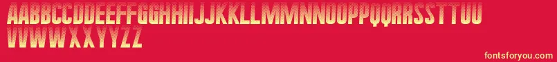 HalftoneNium Font – Yellow Fonts on Red Background