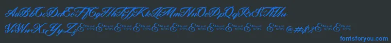 ZephanDemoVer-fontti – siniset fontit mustalla taustalla